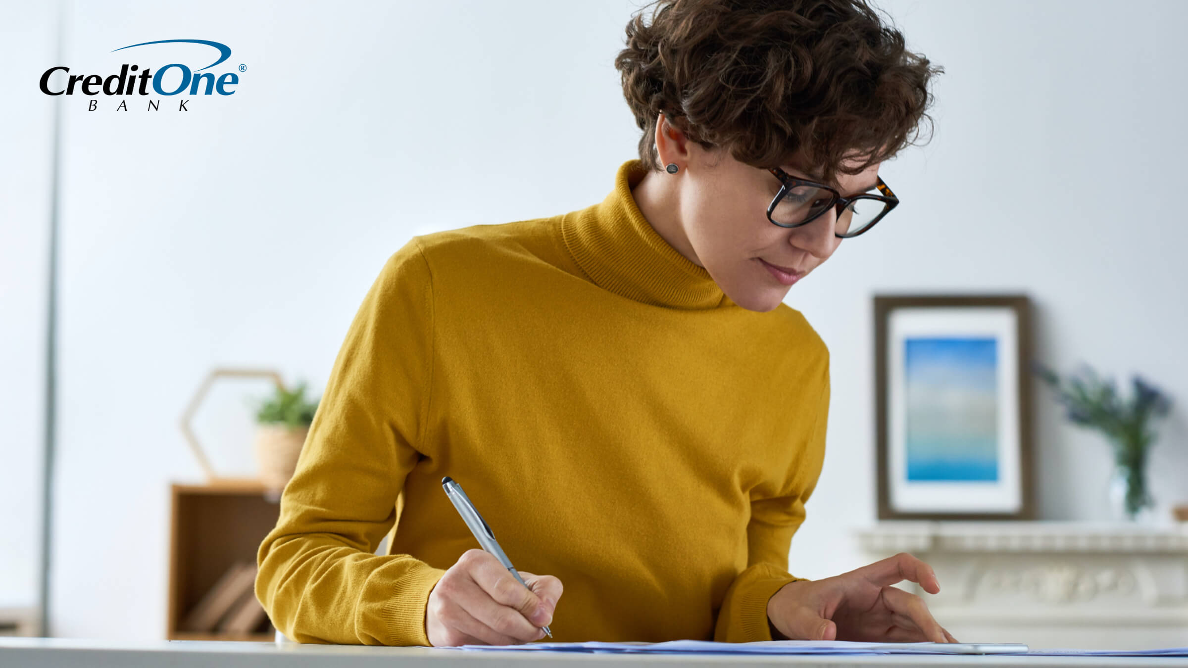 Young woman applies for a credit card